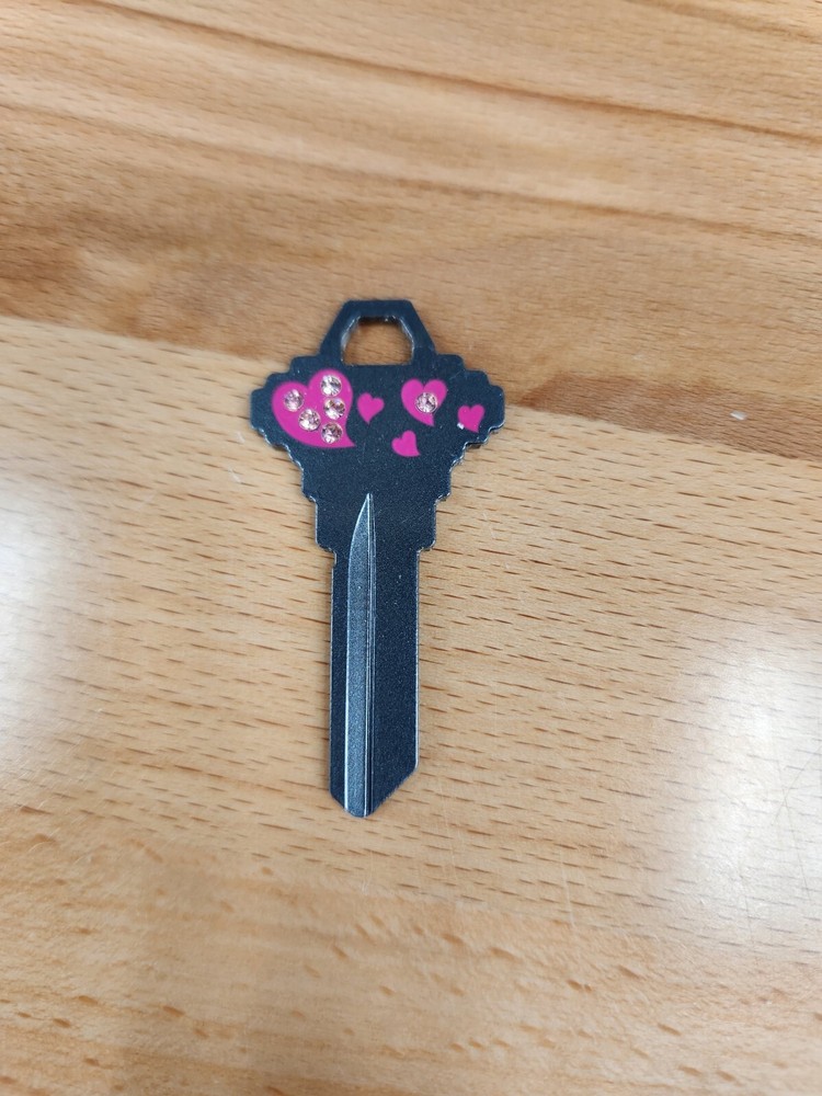 BLING HEARTS SCHLAGE SC1 KEYBLANK
