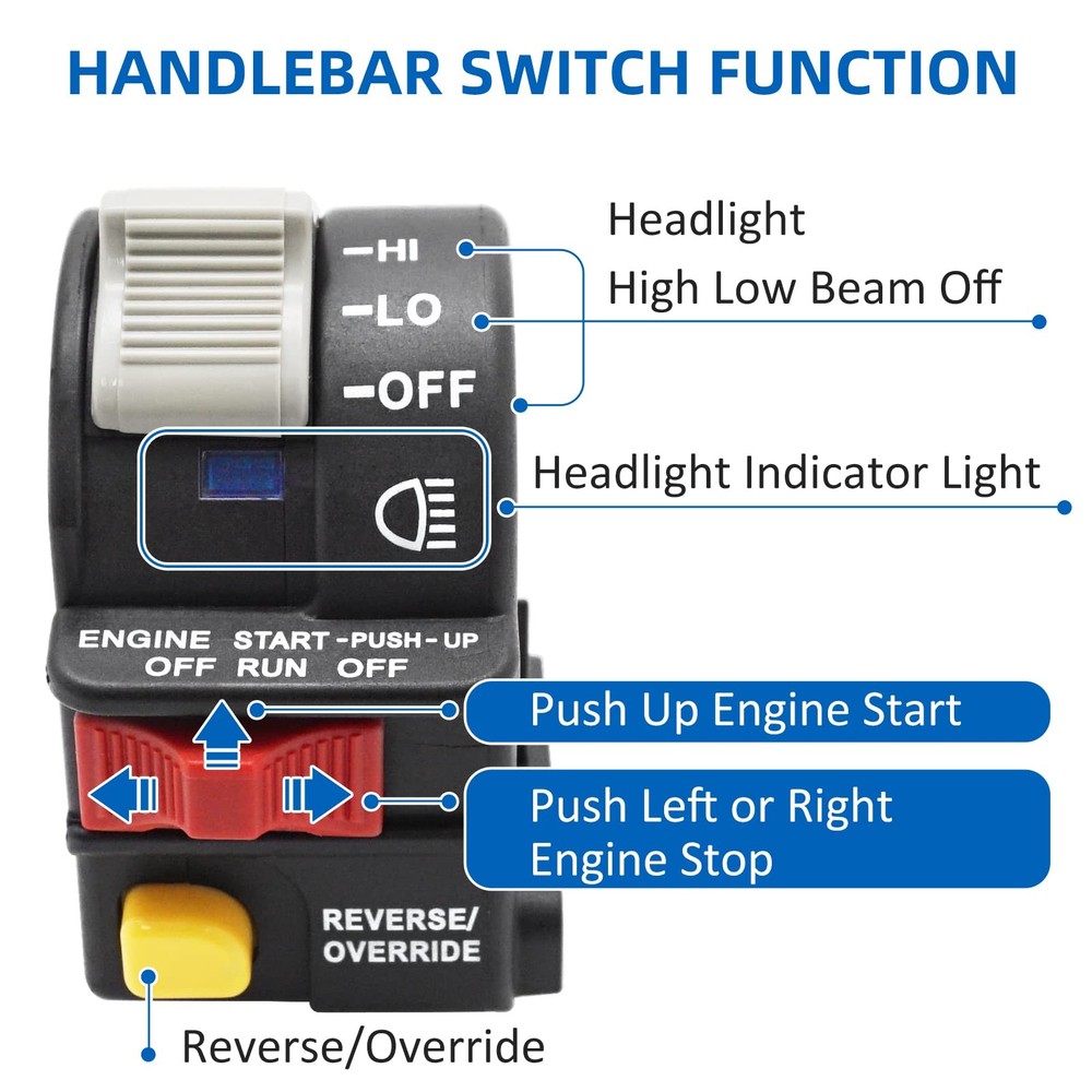 Left Handlebar Engine Start Off Headlight HI LO Switch for Polaris...