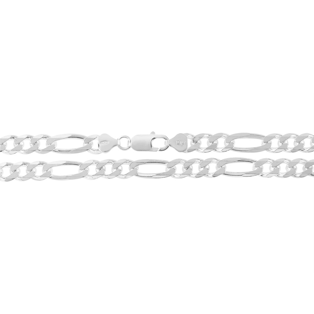 18" 925 Solid Sterling Silver Italian Figaro Chain Necklace