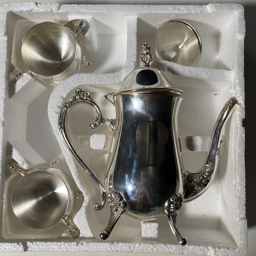 WM ROGERS & SON Silverplated Three Piece Coffee Set