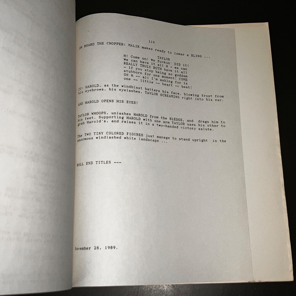 "K 2" (11/1/89) Mountain Climbing Dramatic/Adventure ~ CAA Agency Script + COA!