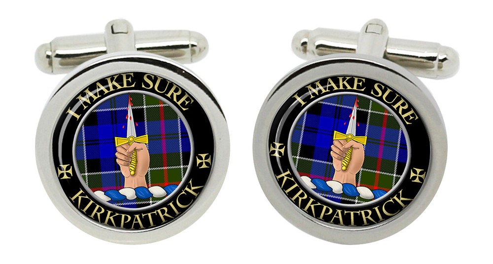 Kirkpatrick Scottish Clan Cufflinks in Chrome Box