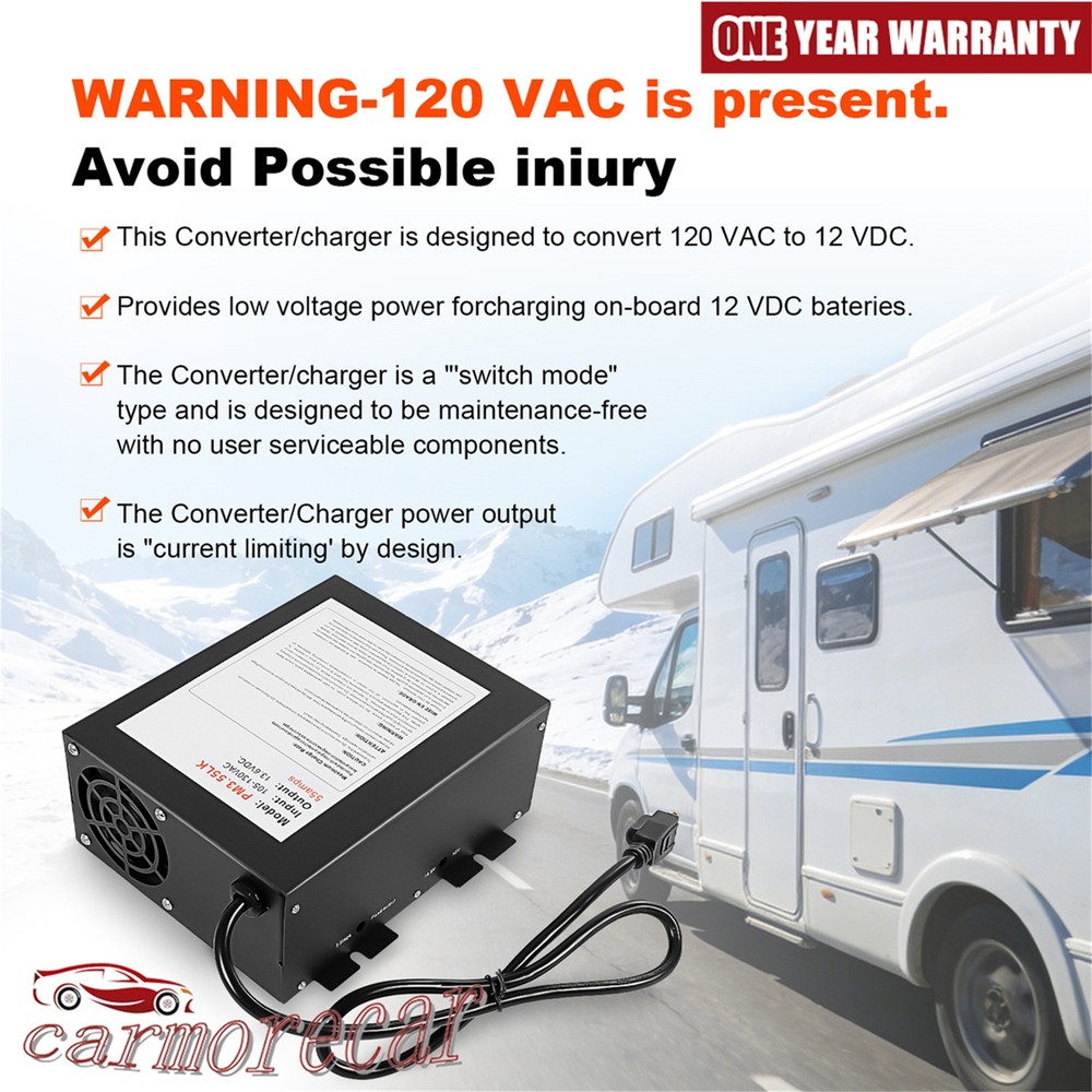 PM3-55LK 12 Volts 55 Amp Power Converter Battery Charger LED PD9260-C