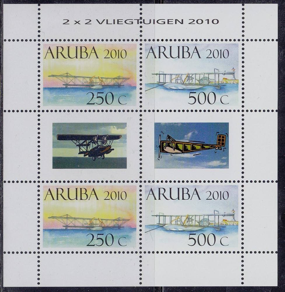 Aruba Issue 2010 (MS 438-439) Airplanes