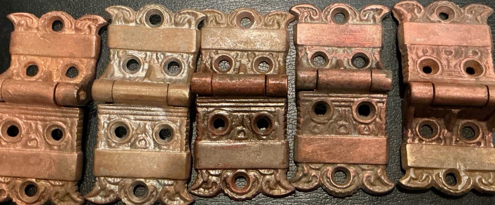 Antique Brass Eastlake Ice Box Hinges