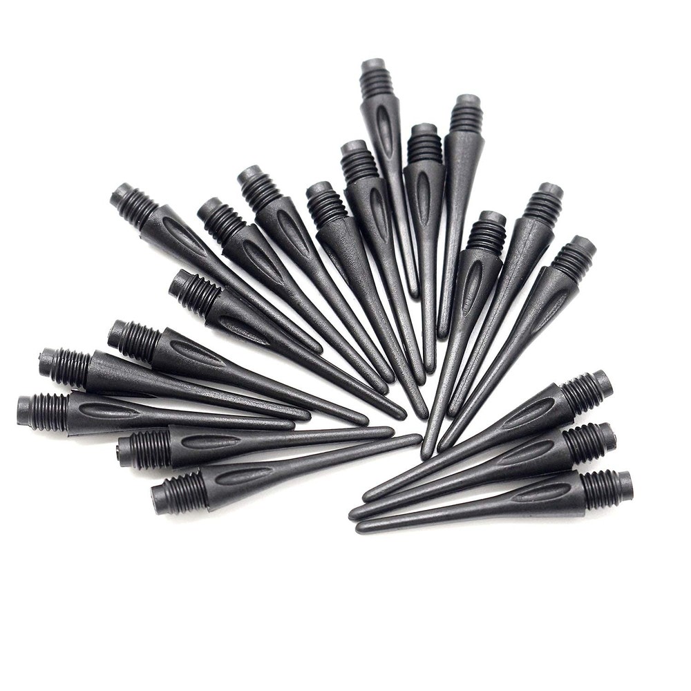 ROOBEEO 2BA Thread Plastic Tip Dart Points 300 Pack Soft Tips Black