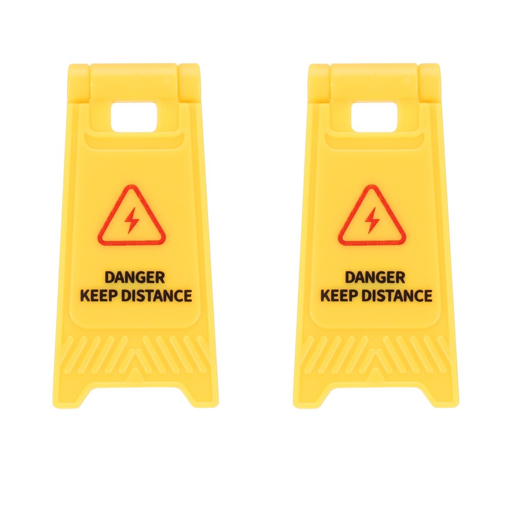 Miniature Warning Sign, Danger Keep Off Signs (Yellow, 2pcs)