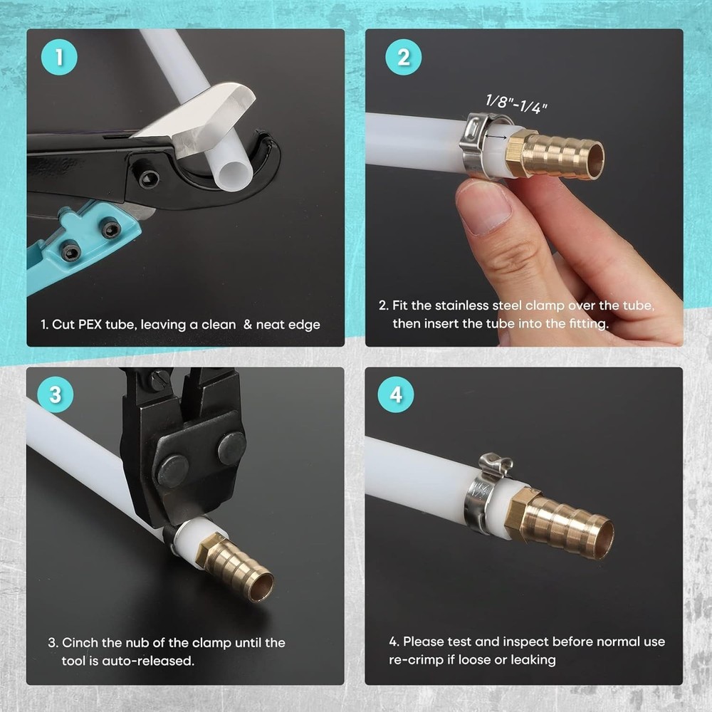 Complete Pex Crimping Tool Set - Includes Hose Cutter, Clamps & Storage Bag