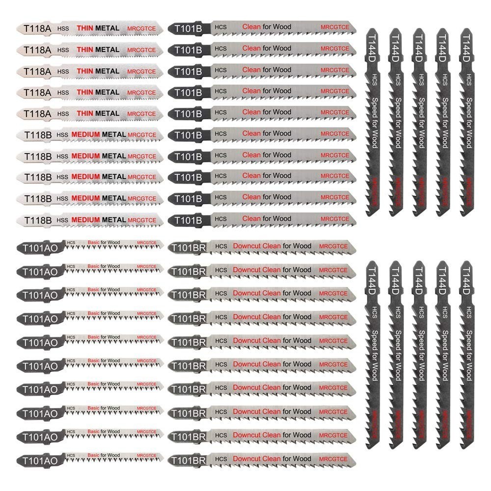 Versatile 50 Piece Jigsaw Blades Set for Precision Cuts - Includes Storage Case