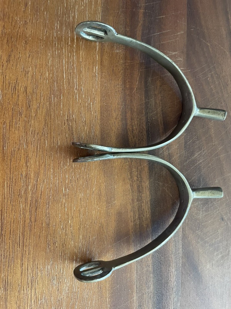 Authentic Vintage English Riding spurs Solid NICKEL never rust
