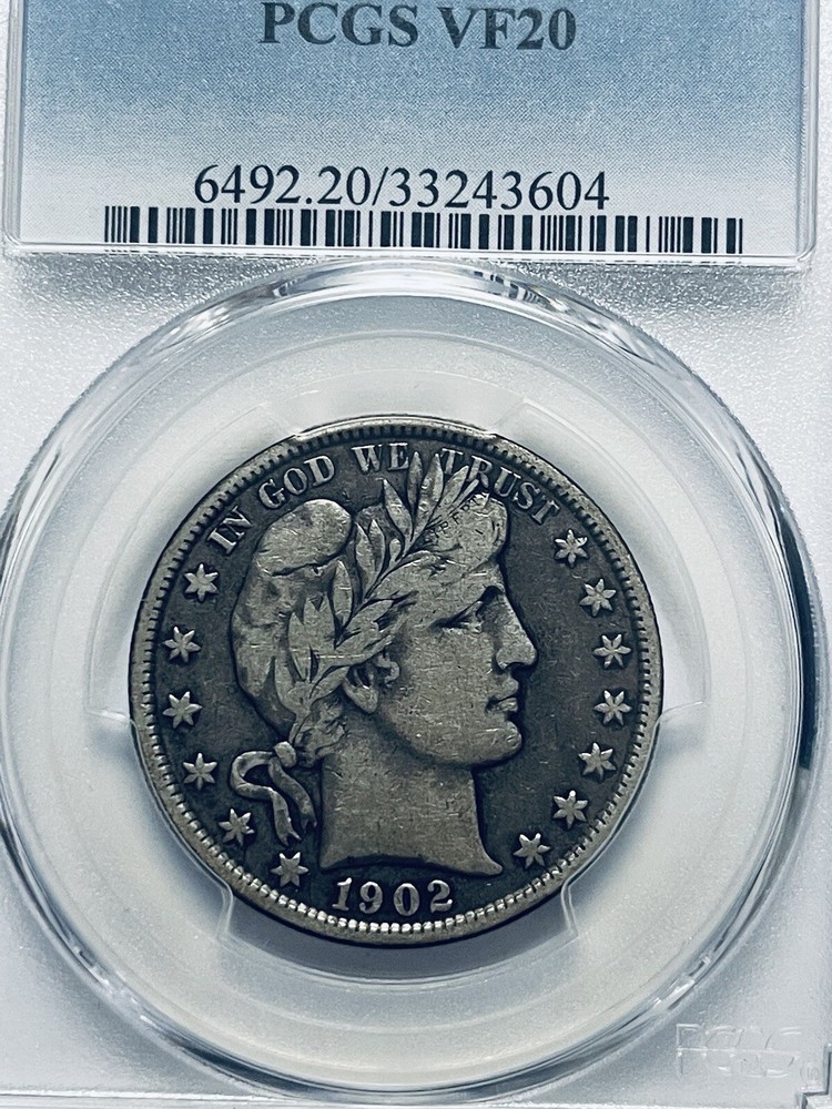 1902 Barber Half Dollar PCGS VF20