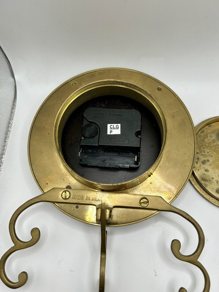 Vintage Heavy Solid Brass Table/ Mantle Clock Made In India, Tested