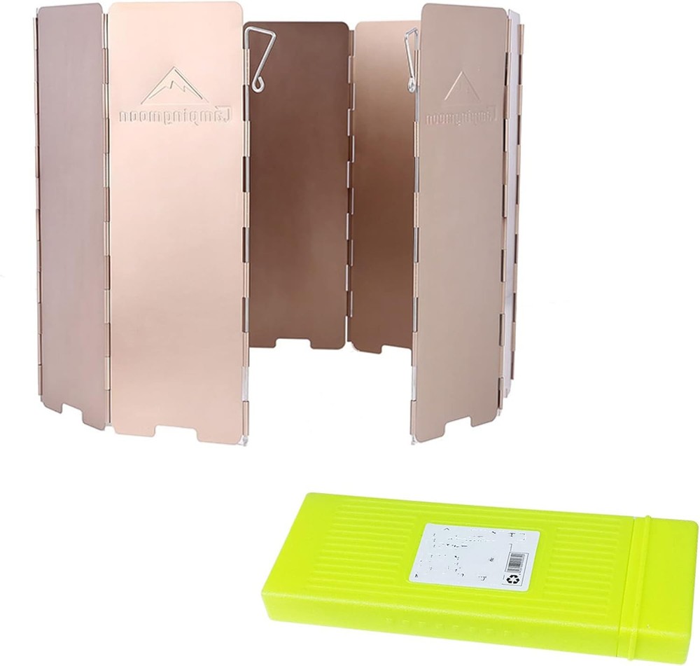 10 Plates Foldable Windscreen Folding Camp Stove Windshield with Storage Box