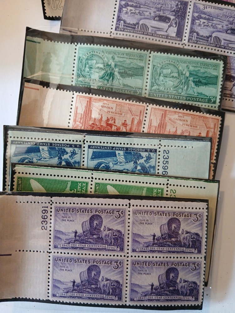 Large Lot Unused Us Postage Stamp Blocks