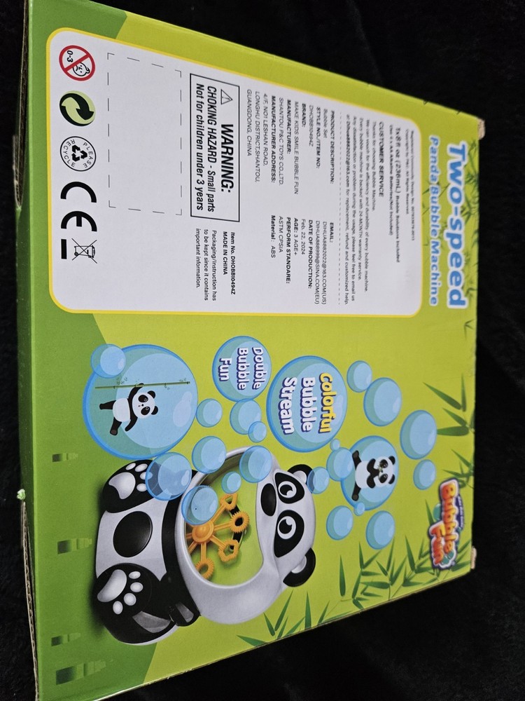 Panda Bubble Machine for Toddlers Kids-2-Speed Bubble Maker Blower+ 8oz Solution