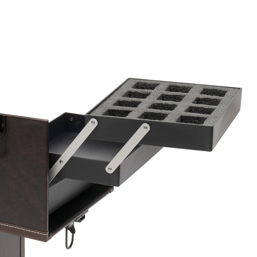 Rectangular Rolling Makeup Train Case Trolley Cosmetic Organizer Box with Mirror