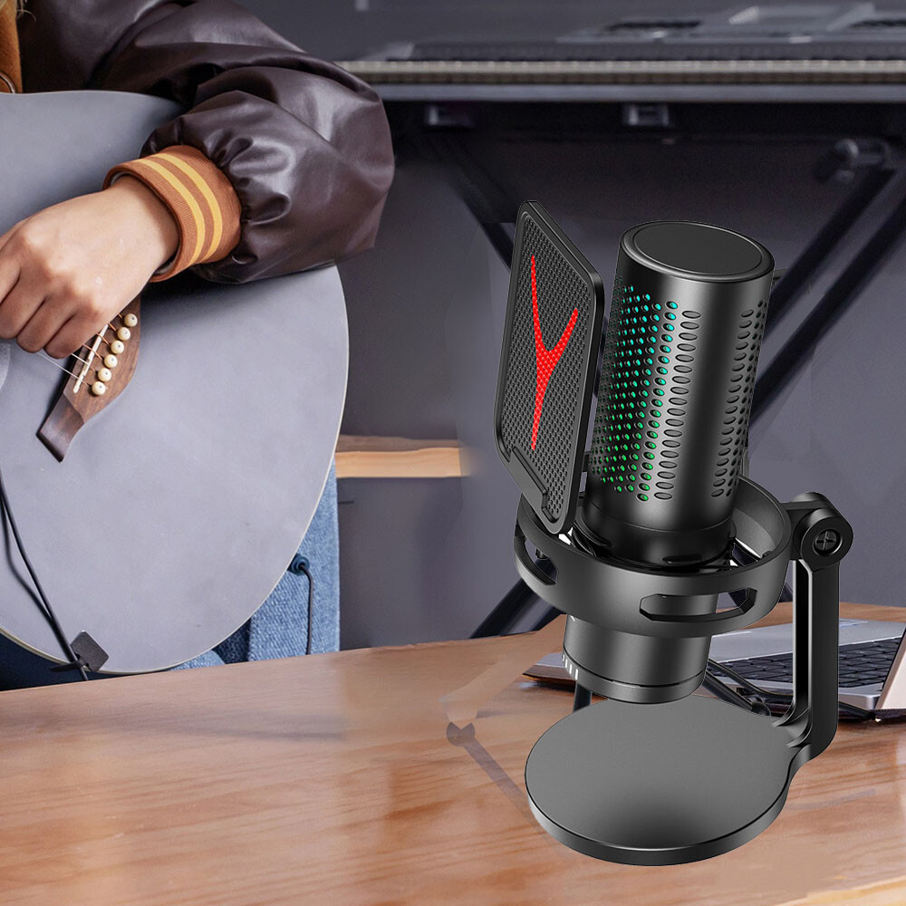 Gaming Microphone USB Computer Microphone for PC Mac PS4/5 Condenser Podcast RGB