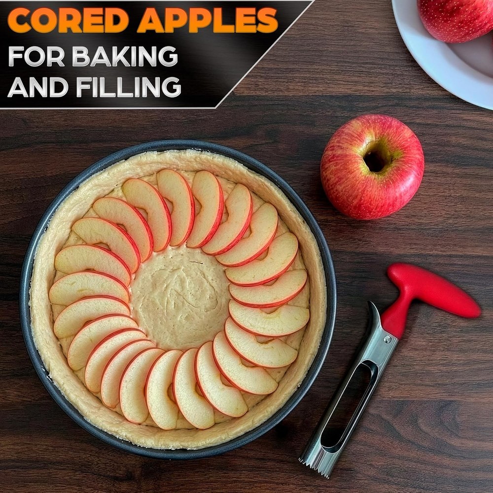 Apple Corer Tool – Stainless Steel Apple Core Remover with Durable Plastic Han