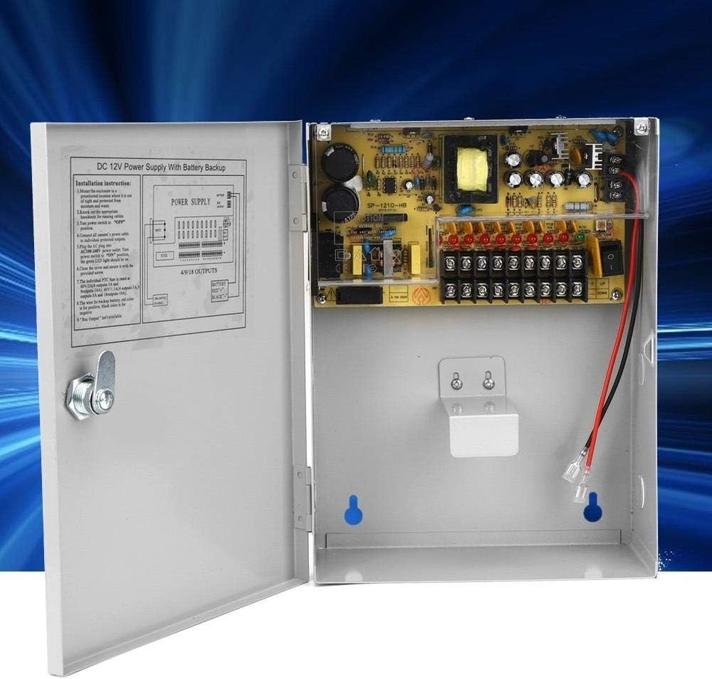 UPS Power Supply 12V 10A Control System Vertical Installation Access Control