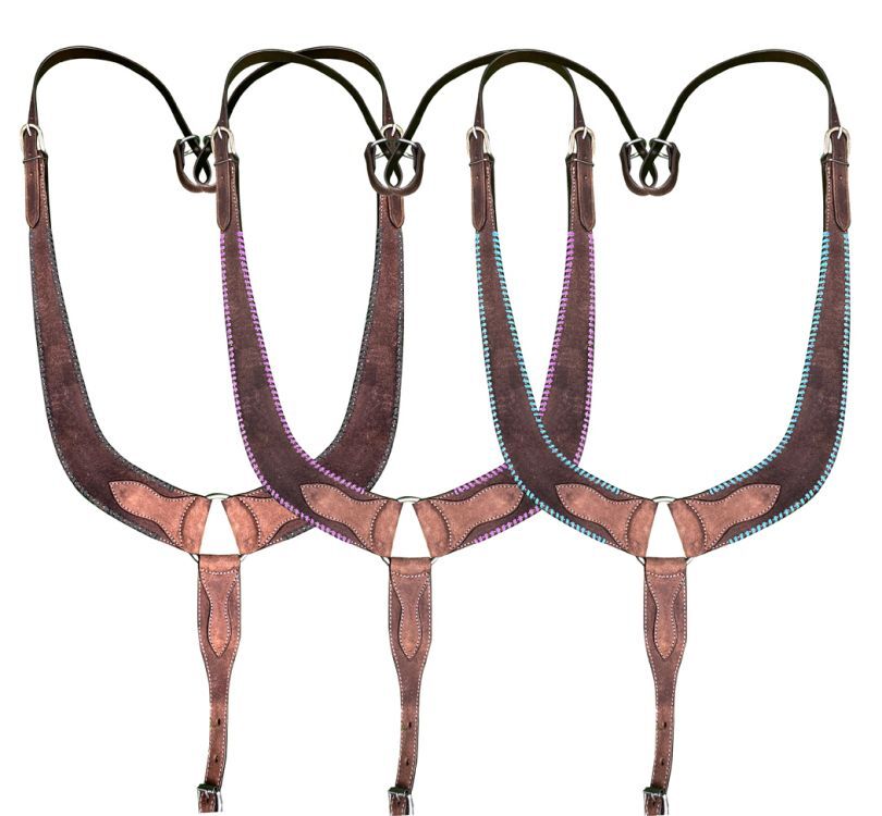 Showman Leather Pulling Collar w/ Rawhide Wrapped Edges