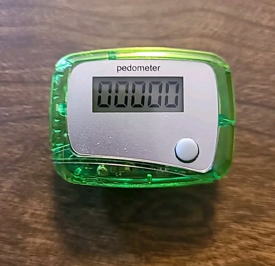 2 Pc LCD Basic Digital Step Pedometer Clip On And Go Red And Green New