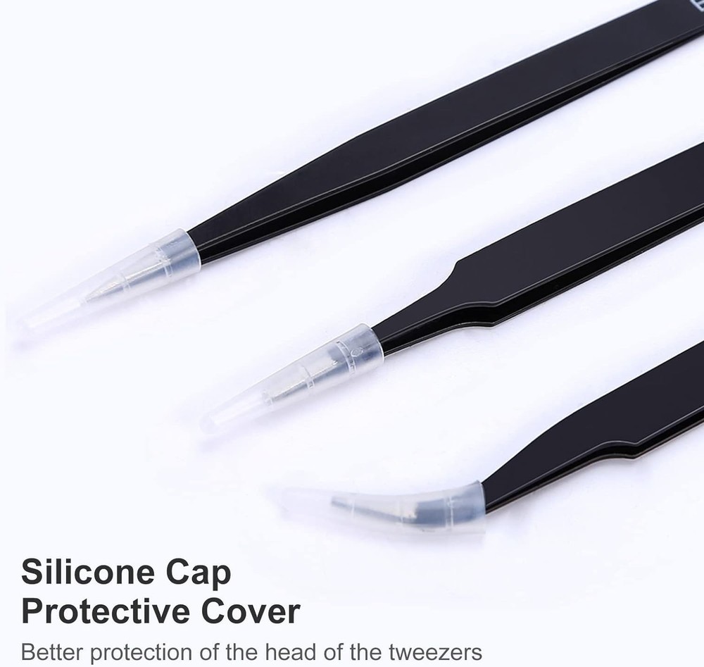 Versatile 3-Piece Precision Tweezers Set for Electronics & Crafts - ESD Safe