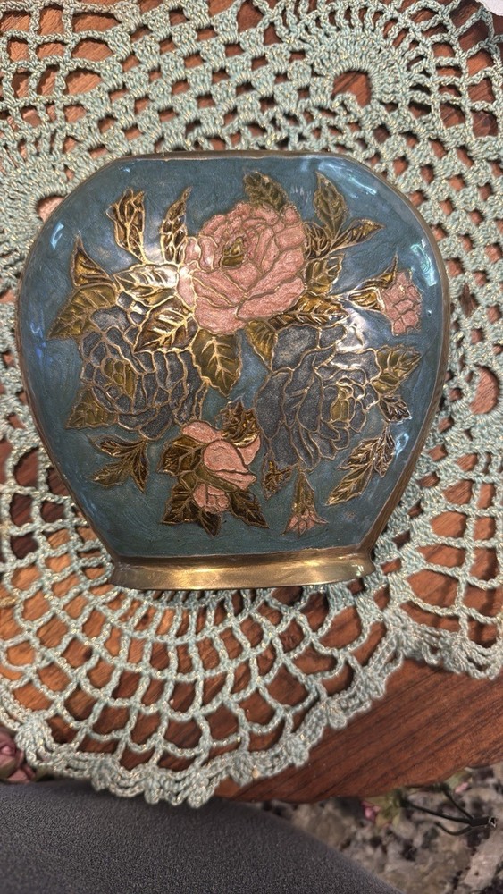 Cloissonne Floral Vase