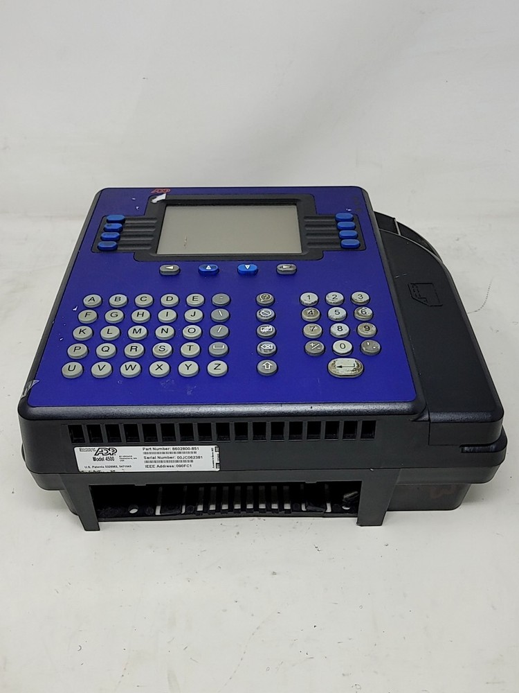 ADP ADP-4500 8602800-801 Ethernet Time Clock SEE NOTES