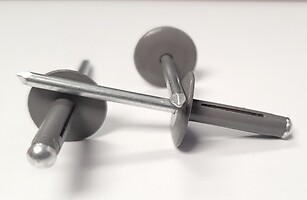 Gray 3/16" Large Head Tri-Fold Exploding Aluminum Mandrel Pop Rivets 250 pack