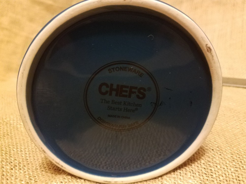 Chef's Blue Stoneware Sponge Holder for Kitchen Sink