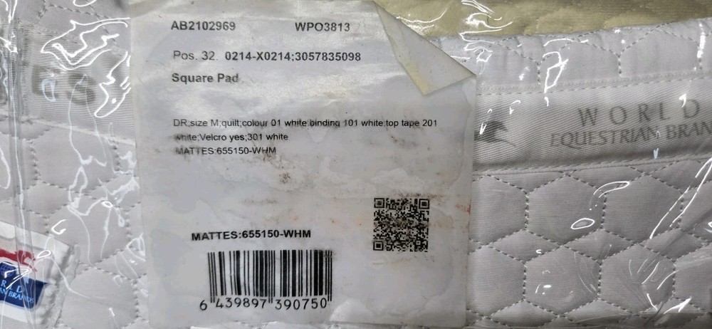 Mattes Quilted Pad White Size M