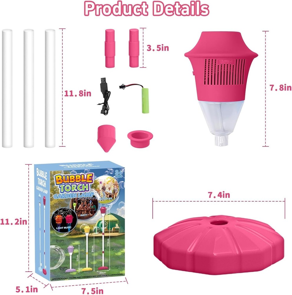 Portable Battery-Powered Bubble Machine for Toddlers - Height Adjustable Design