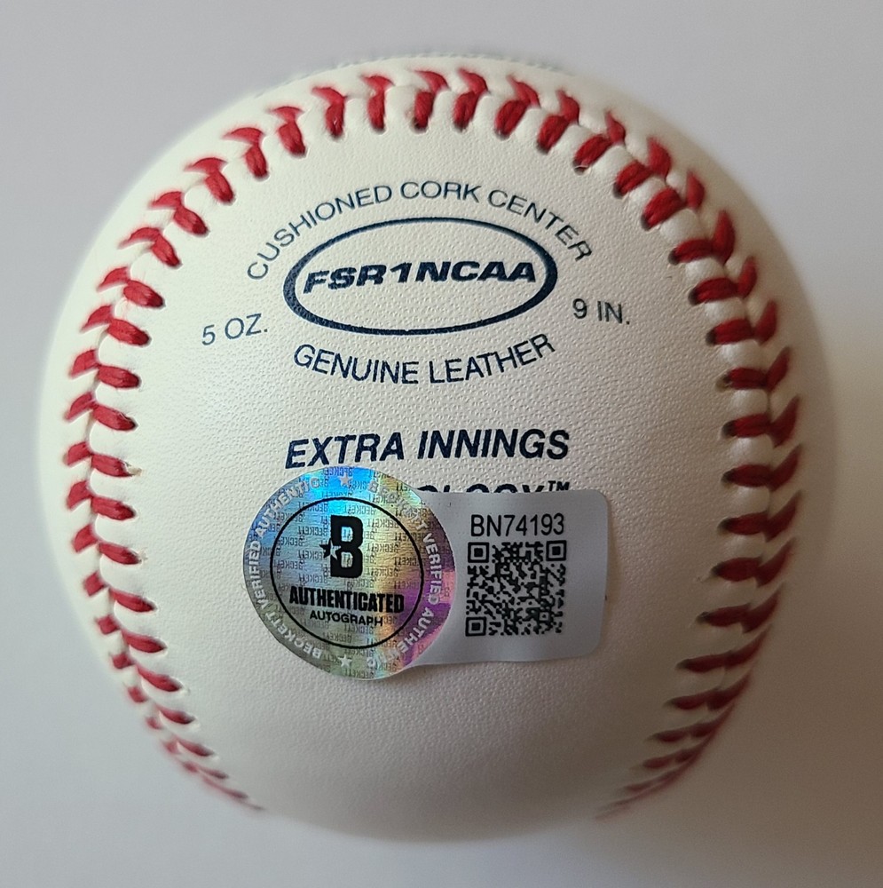 Devin Taylor Signed Auto NCAA Championship Baseball BAS Holo Indiana