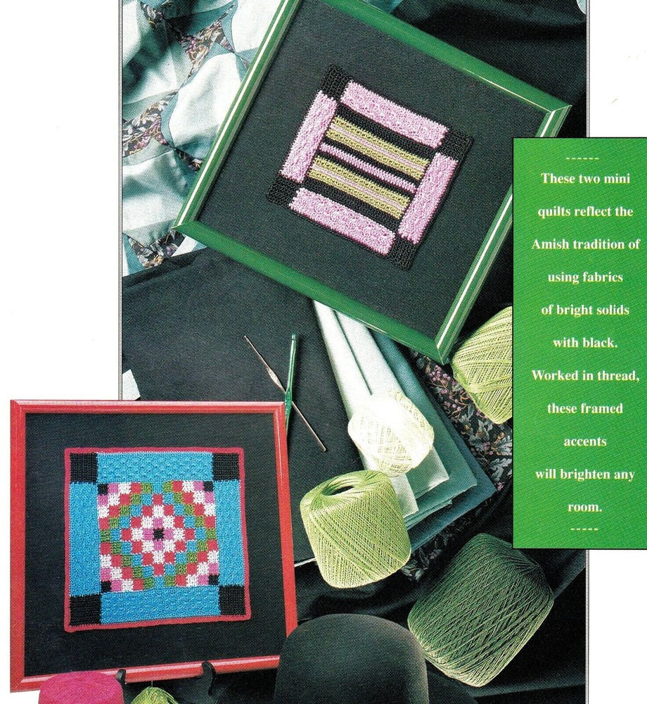 COLORFUL Amish Mini Quilts/Crochet Pattern INSTRUCTIONS ONLY