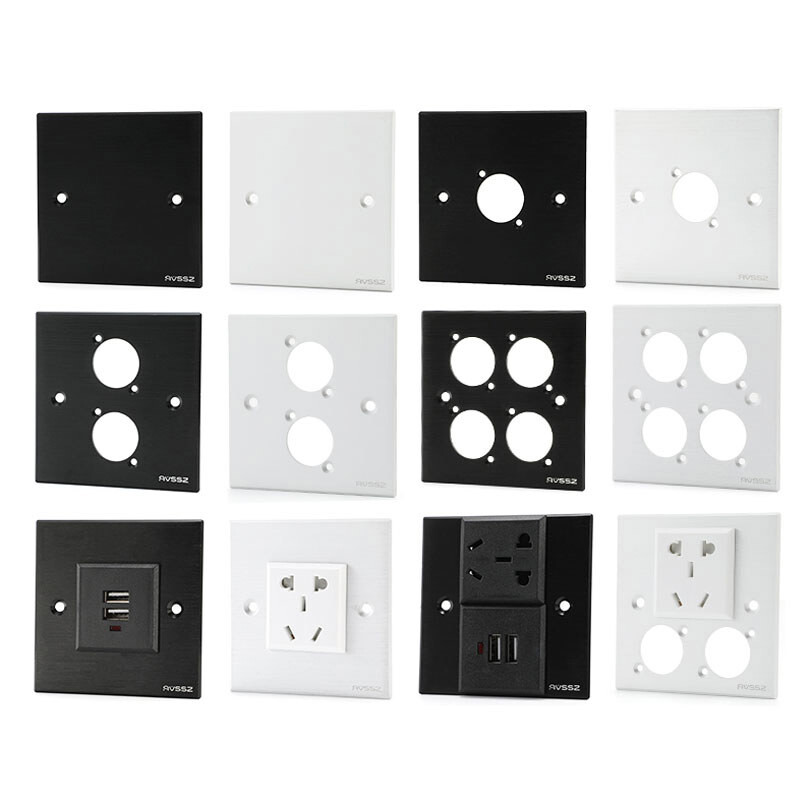 Wall Power Socket Access Panel D-Type Universal Jack Hatch Flap Aluminum Alloy