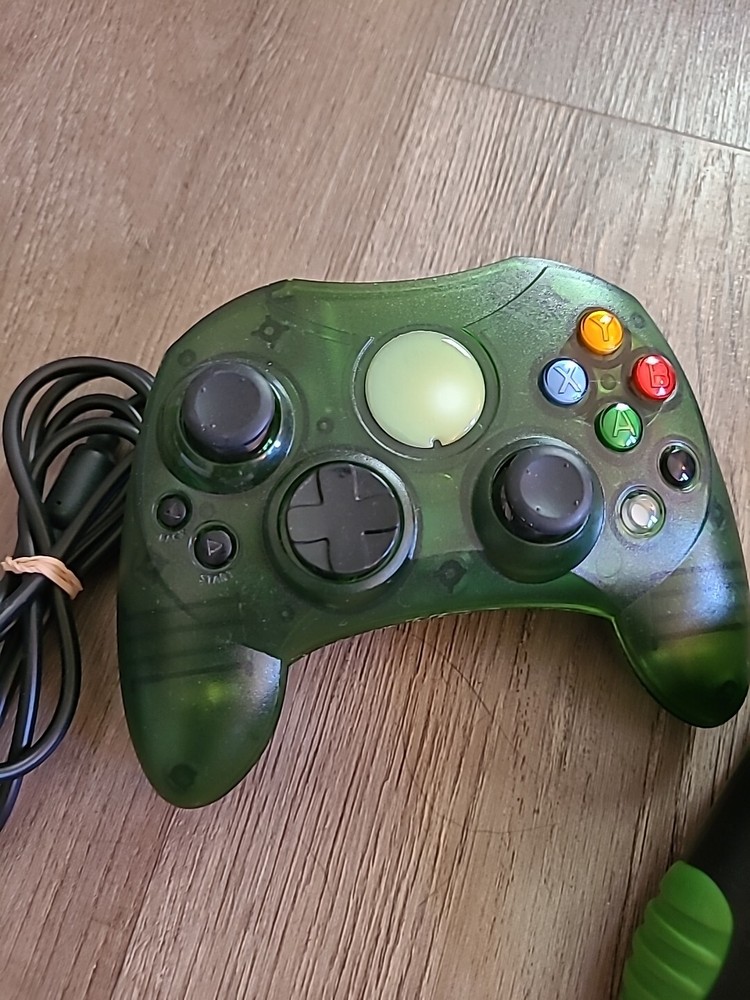 Bundle Of 2 XBOX Controllers Video Game Controllers Game Hawk Green And Black