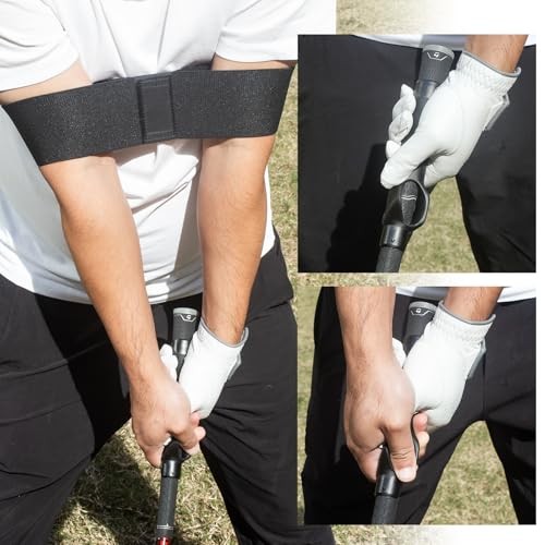 Grip Trainer Attachment & Swing Correcting Arm Band - Ultimate Black Golf