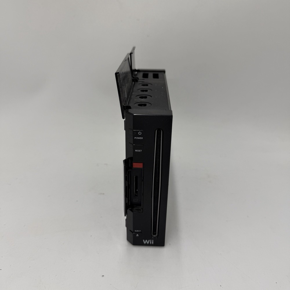 Nintendo Wii Black RVL-001 Bundle Tested Remote Wheel Pro Controller Gamecube