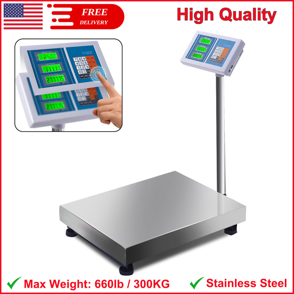 Giantex 660lbs Weight Computing Digital Scale Floor Platform Scale Postal Scale