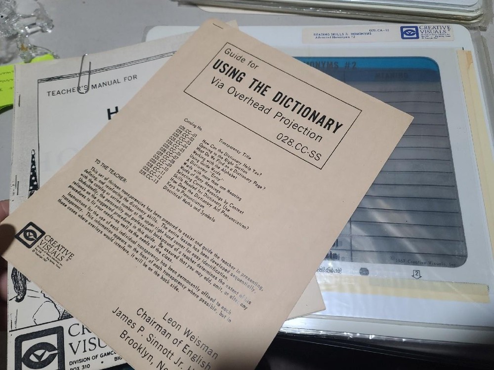 1967 Creative Visuals Overhead Projections -Vowels, Using Dictionary, Homonyms++