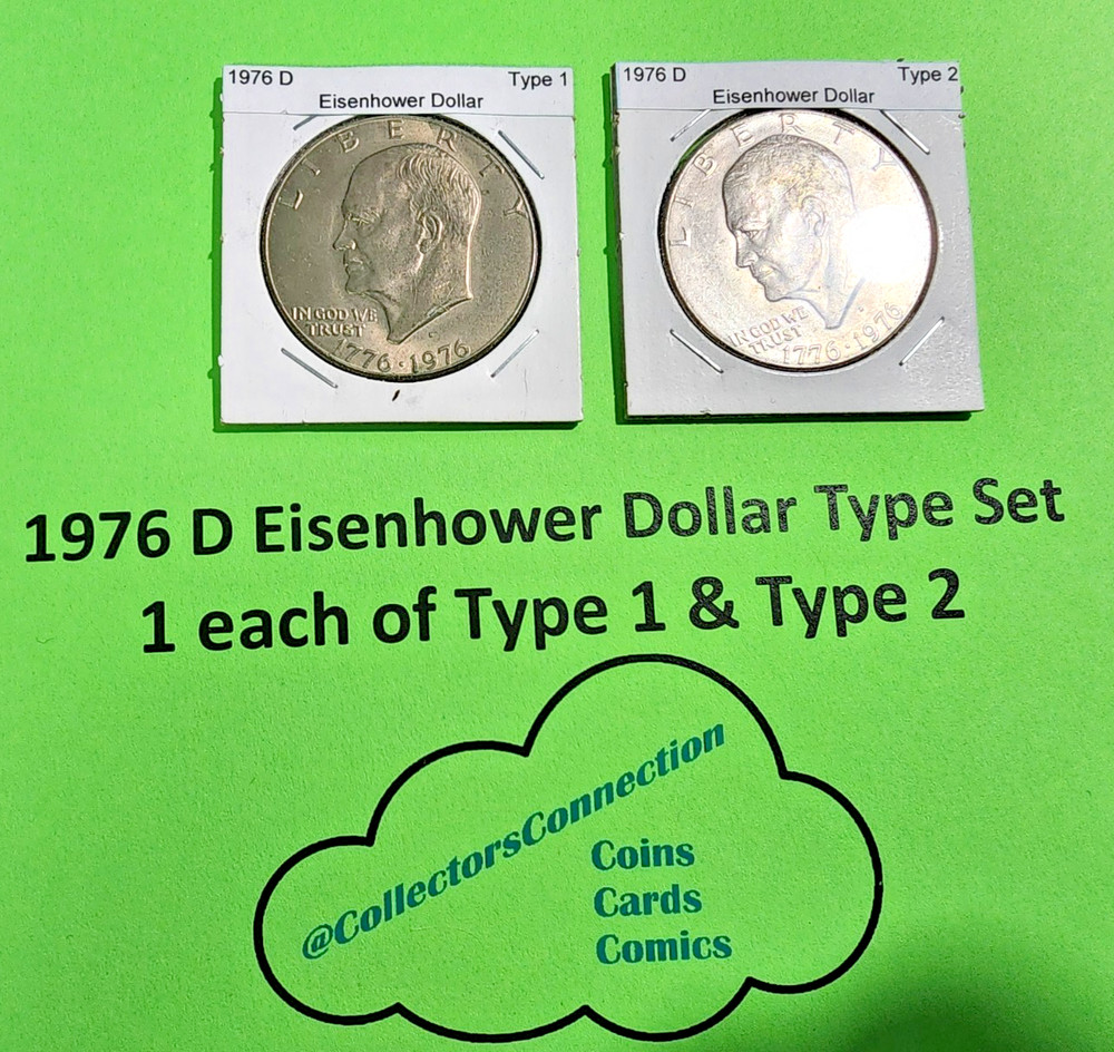1976 D Type Set EISENHOWER IKE DOLLAR 2 Coins