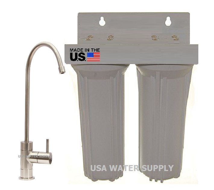 3-Stage 10" UnderCounter Drinking Water Filter Carbon Sediment Chlorine RV BAR