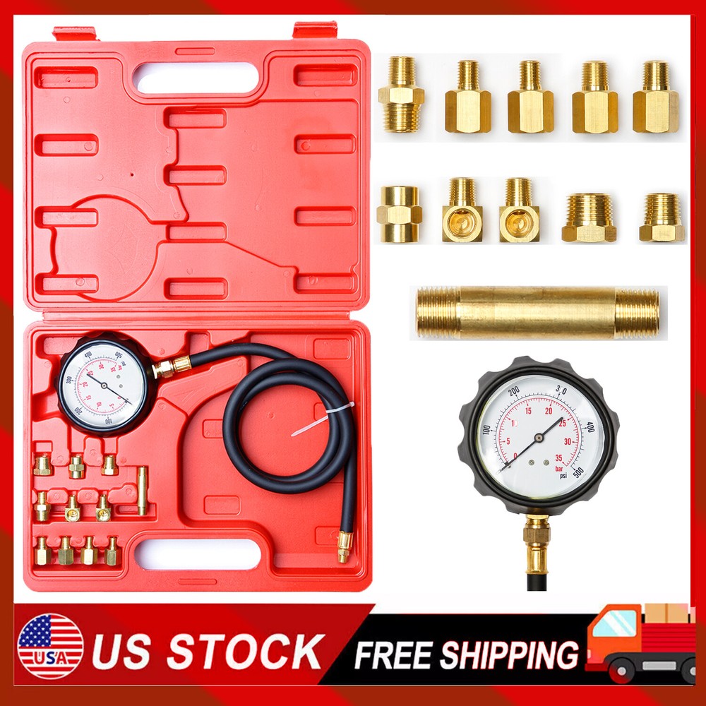 Engine Oil Pressure Test Kit Gauge Diagnostic Tester Dectector Tool Set With Box