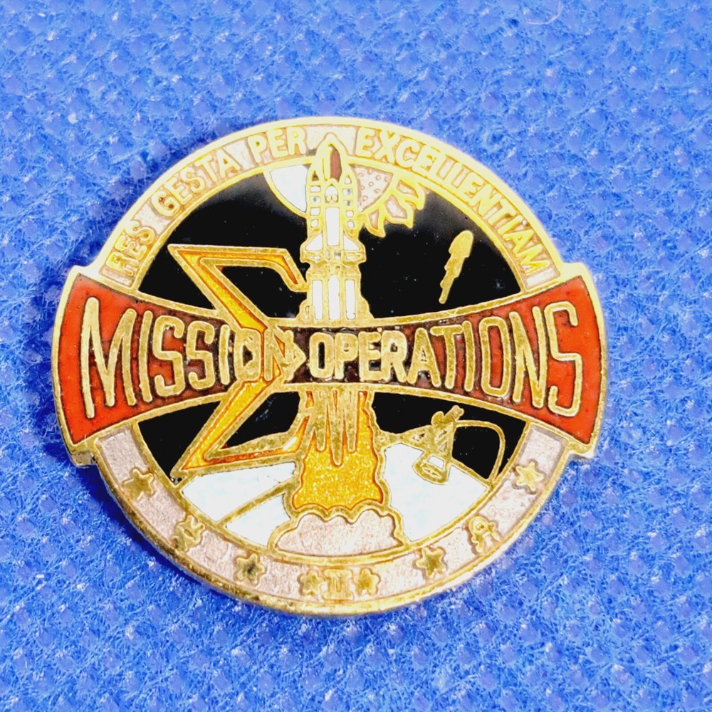 NASA Space Mission Operations Enamel Lapel Hat Pin