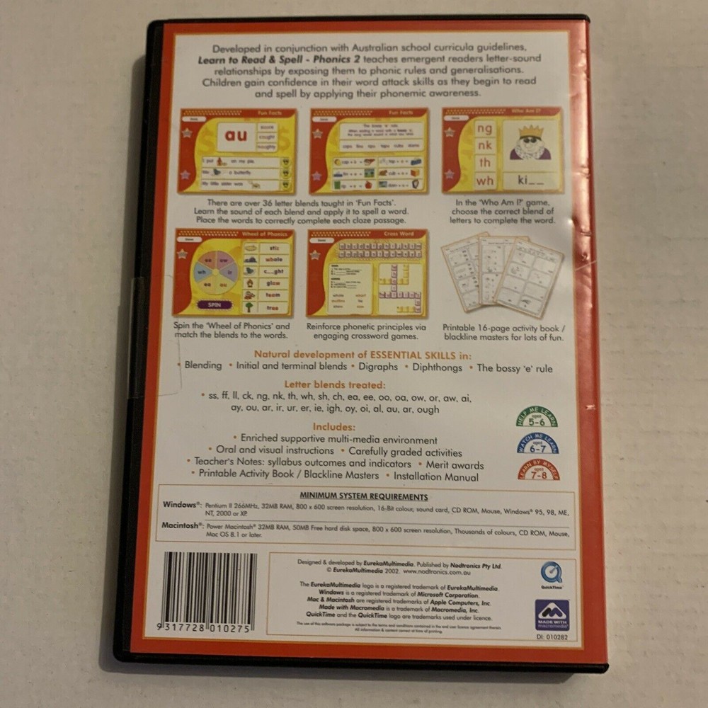 Learn To Read & Spell With Phonics 2: Ages 5-8 PC/Mac CDROM