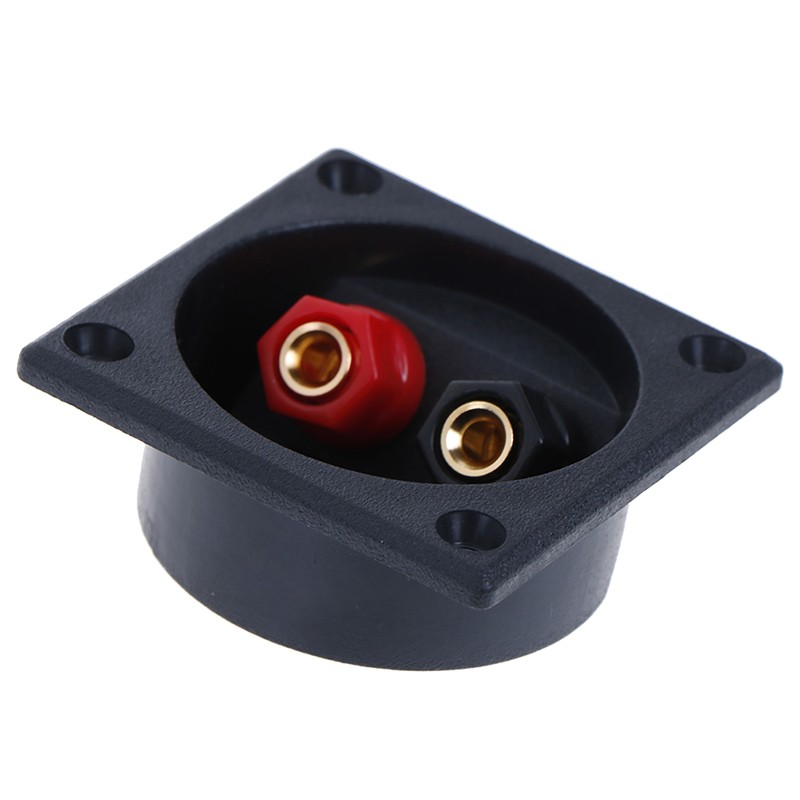 Square shape double binding post type speaker box terminal cup black and reYJQ6