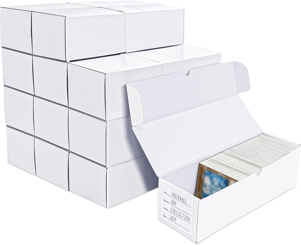 Trading Card Storage Boxes,8-Pack • Includes Dividers and Labels,14.4-inch Width