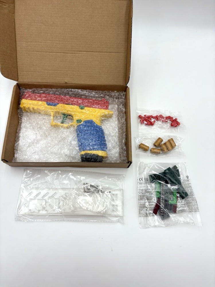 Dreamplay Shell Ejecting Toy Gun, Automatic Pull Back Action, Compatible LEGOS