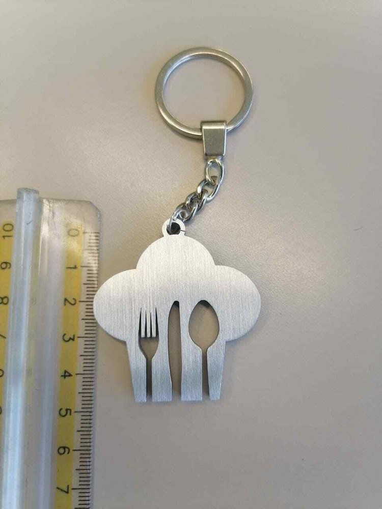 Cook hat, kitchen, restaurant, catering, aluminum keychain