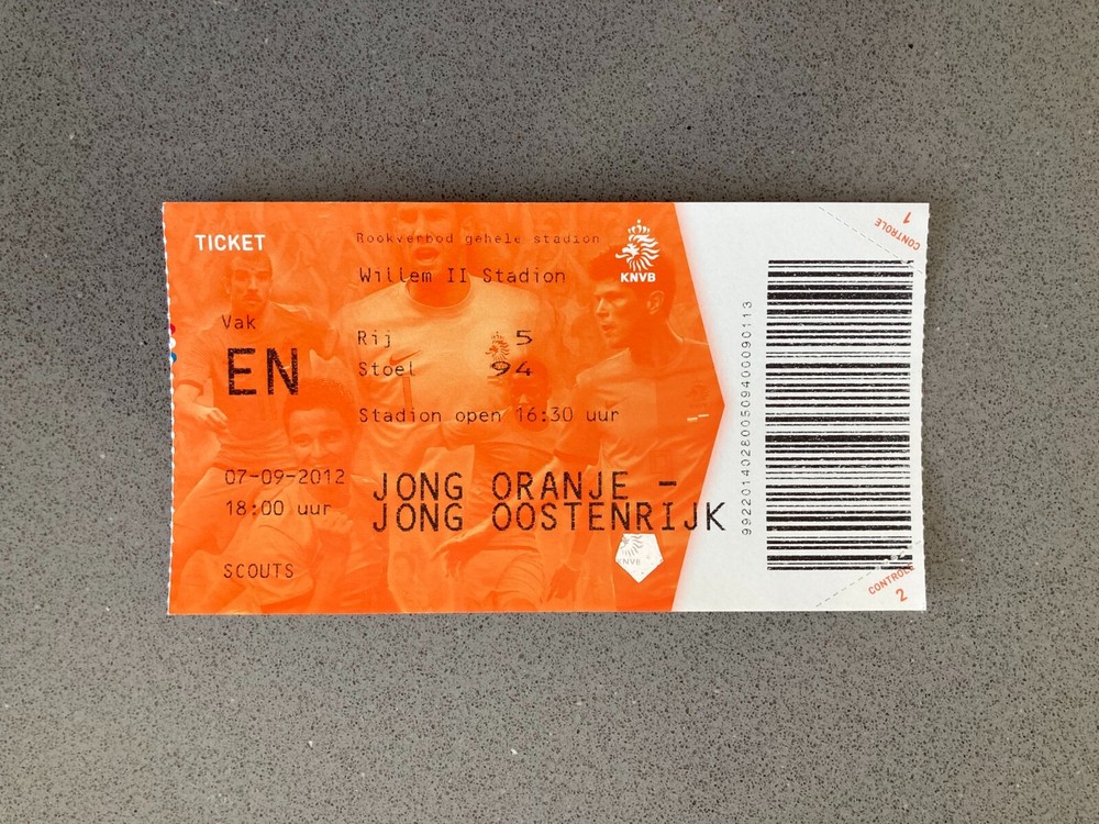 Holland Yth v Austria Yth 2012 Match Ticket